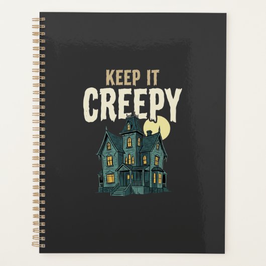 Gruseliges Spukhaus Halloween-Design_1 Planer (Vorderseite)