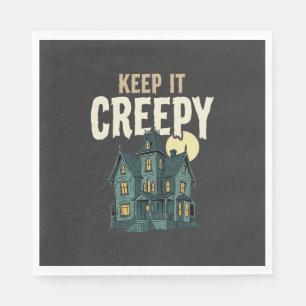 Gruseliges Spukhaus Halloween-Design_1 Serviette