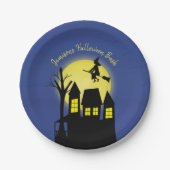 Gruseliges Spukhaus Halloween individuell Pappteller (Vorderseite)