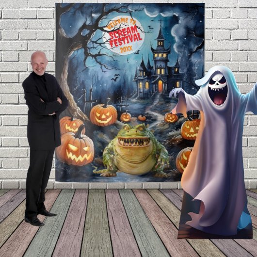 Gruseliges Spukhaus Halloween-Kulisse Wandteppich