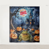 Gruseliges Spukhaus Halloween-Kulisse Wandteppich (Vorderseite)