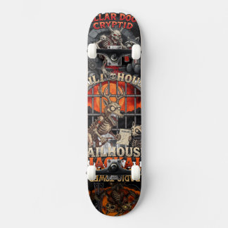 Gruseliges Spukhaus Halloween | Kürbis Biker Skateboard