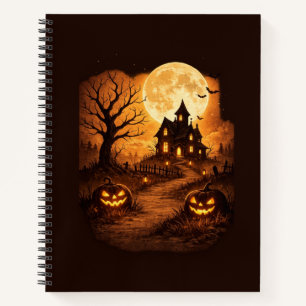 Gruseliges Spukhaus Halloween  Notizblock