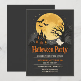 Gruseliges Spukhaus Halloween-Party Einladung