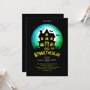 Gruseliges Spukhaus Halloween-Party Karte