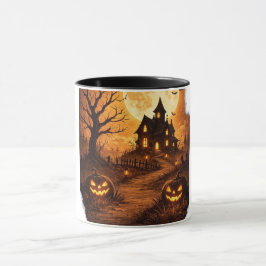 Gruseliges Spukhaus Halloween Tasse