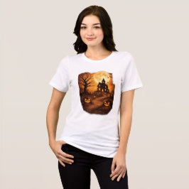Gruseliges Spukhaus Halloween Tri-Blend Shirt