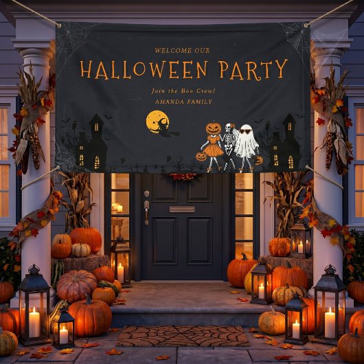 Gruseliges Spukhaus Kofferraum oder Behandle Hallo Banner