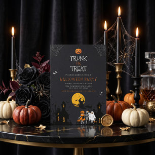 Gruseliges Spukhaus-Trunk-or-Treat-Halloween Einladung