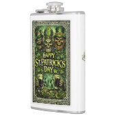 Gruseliges und dunkles St.-Patricks-Tag-Design Flachmann (Links)