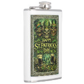 Gruseliges und dunkles St.-Patricks-Tag-Design Flachmann (Rechts)