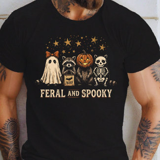 Gruseliges und verwildertes Waschbär-Halloween-Kos T-Shirt