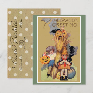 Gruseliges Vintage-Halloween Feiertagspostkarte