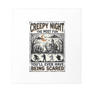 Gruseliges Vintage-Halloween-Spaß-Horror-Shirt-Des Notizblock