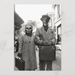 Gruseliges Vintage-Paar Halloween-Party Einladung