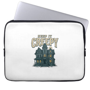 Gruseliges Vintage Spukhaus Halloween Dekor Laptopschutzhülle
