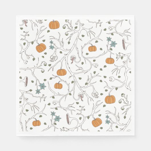 Gruseliges Weinmotiv für Halloween Serviette (Vorderseite)