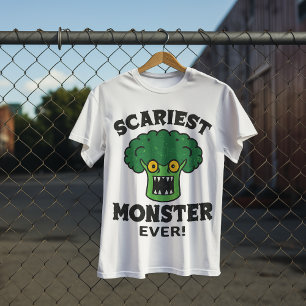 Gruseligstes Brokkoli-Monster Lustiges Halloween-D T-Shirt