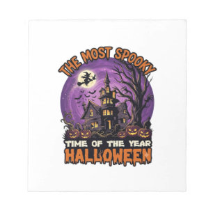 Gruseligstes Halloween Spukhaus Hexe Kürbisse Notizblock