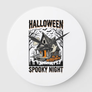 Gruselkabinen-Halloween-Kunst im Vintage-Stil für  Große Wanduhr