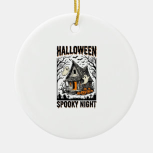 Gruselkabinen-Halloween-Kunst im Vintage-Stil für  Keramik Ornament