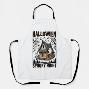 Gruselkabinen-Halloween-Kunst im Vintage-Stil für Schürze