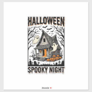 Gruselkabinen Halloween Schreckliche Nacht Vintage Aufkleber