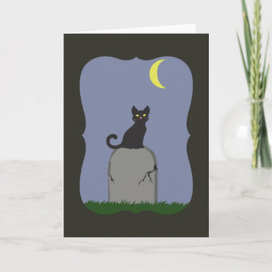 Gruselkatze Halloween Karte