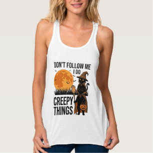 Gruselkatze Halloween Lustige Hexe_1 Tank Top