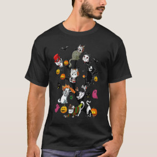 Gruselkatzen-Charakter Lustiges Halloween-Kostüm M T-Shirt