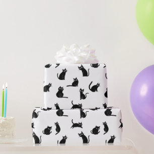 Gruselkatzen Lustiges Halloween-Muster Geschenkpapier