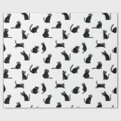 Gruselkatzen Lustiges Halloween-Muster Geschenkpapier (Flach)