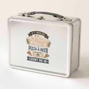 Gruselkino Pizza Bier Lustig Halloween_1 Metall Brotdose