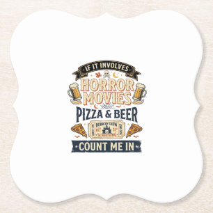 Gruselkino Pizza Bier Lustig Halloween_1 Untersetzer