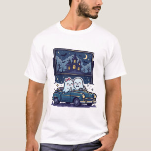 Gruselkino unter freiem Himmel Halloween-Geisterku T-Shirt