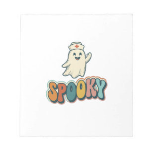 Gruselkrankenschwester Halloween Retro Lustig_1 Notizblock