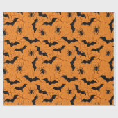 Gruselorange zerbrochene Erd-Fledermäuse Spinnen Geschenkpapier (Flach)