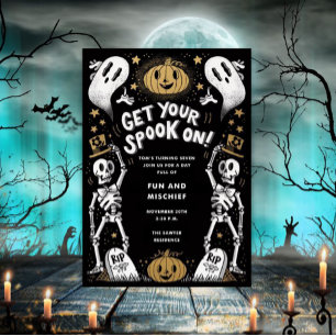 Gruselparty-Einladung zum Halloween in der Geister Einladung