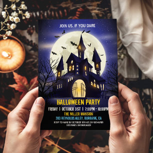 Gruselparty im Mondlicht-Haus zum Halloween Einladung