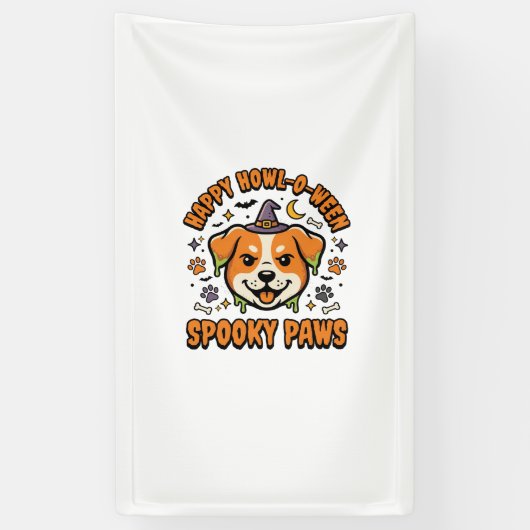 Gruselpfoten Halloween Hund Banner (Vertikal)