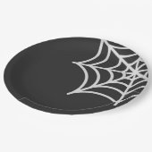 Gruselspinne-Muster Halloween Pappteller (Schrägansicht)