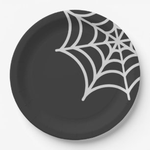 Gruselspinne-Muster Halloween Pappteller