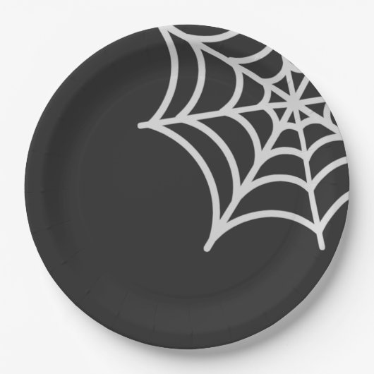 Gruselspinne-Muster Halloween Pappteller (Vorderseite)