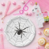 Gruselspinne-Muster Halloween Pappteller (Party)