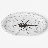 Gruselspinne-Muster Halloween Pappteller (Schrägansicht)