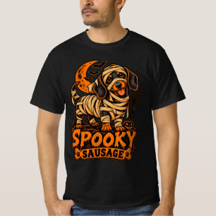 Gruselwurst-Dachshund-Mumie-Halloween-lustiger-Dox T-Shirt