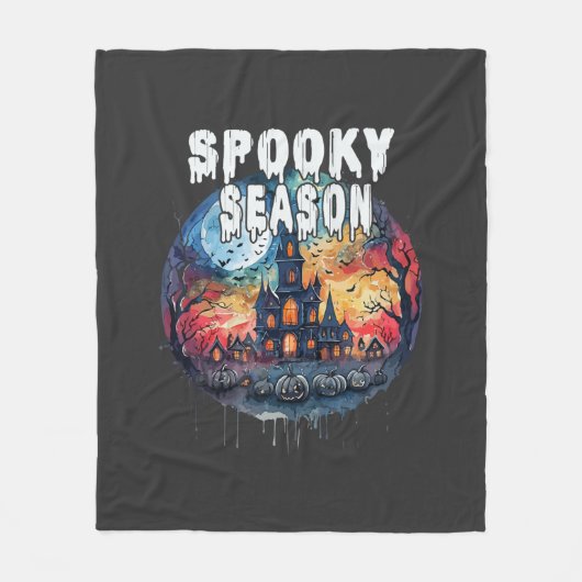 Gruselzeit Halloween Fleecedecke (Vorderseite)