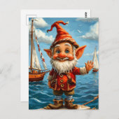 Gruß am Pier. Postkarte (Vorne/Hinten)