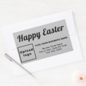 Gruß an den Ostermarkt auf der grauen Netzklemme Rechteckiger Aufkleber (Umschlag)