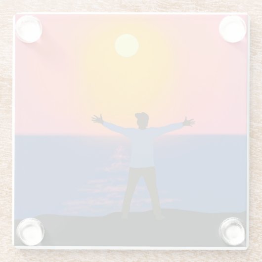 Gruß an die Sonne Glasuntersetzer (Rückseite)